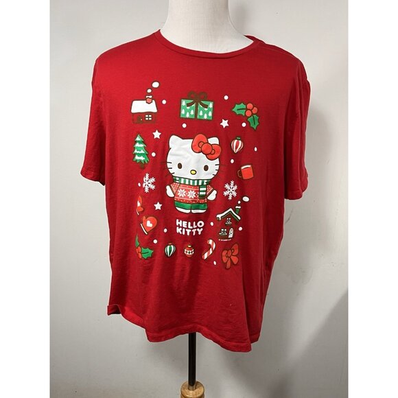 5 Adult XXL Old Navy Graphic Tees Holiday Nature Prints Hello Kitty Peanuts USA - Picture 10 of 15